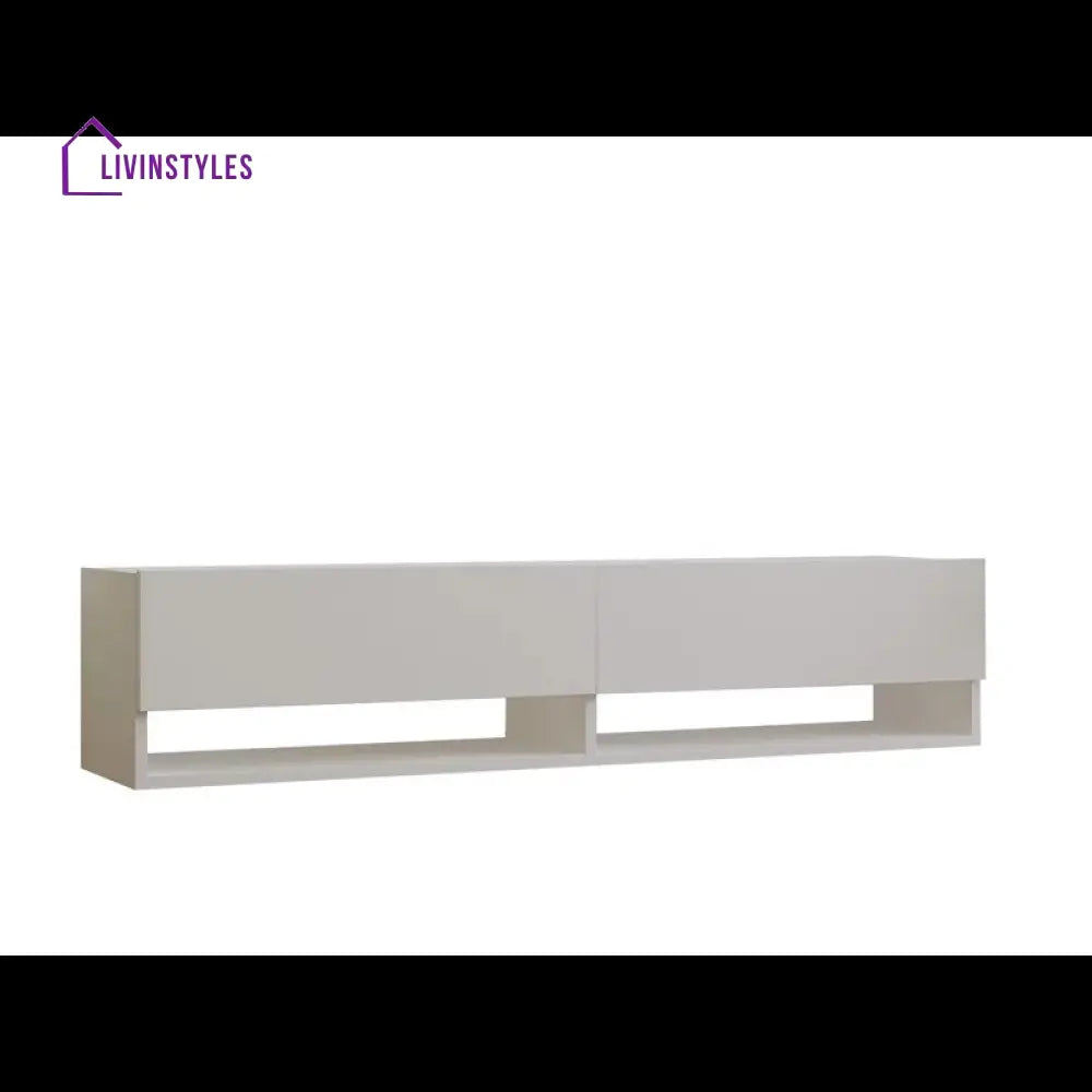 Lilac Wall Mounted Wooden Finish Tv Unit Stand for Living Room