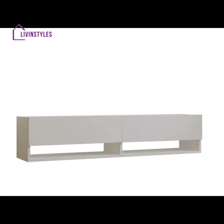 Lilac Wall Mounted Wooden Finish Tv Unit Stand for Living Room