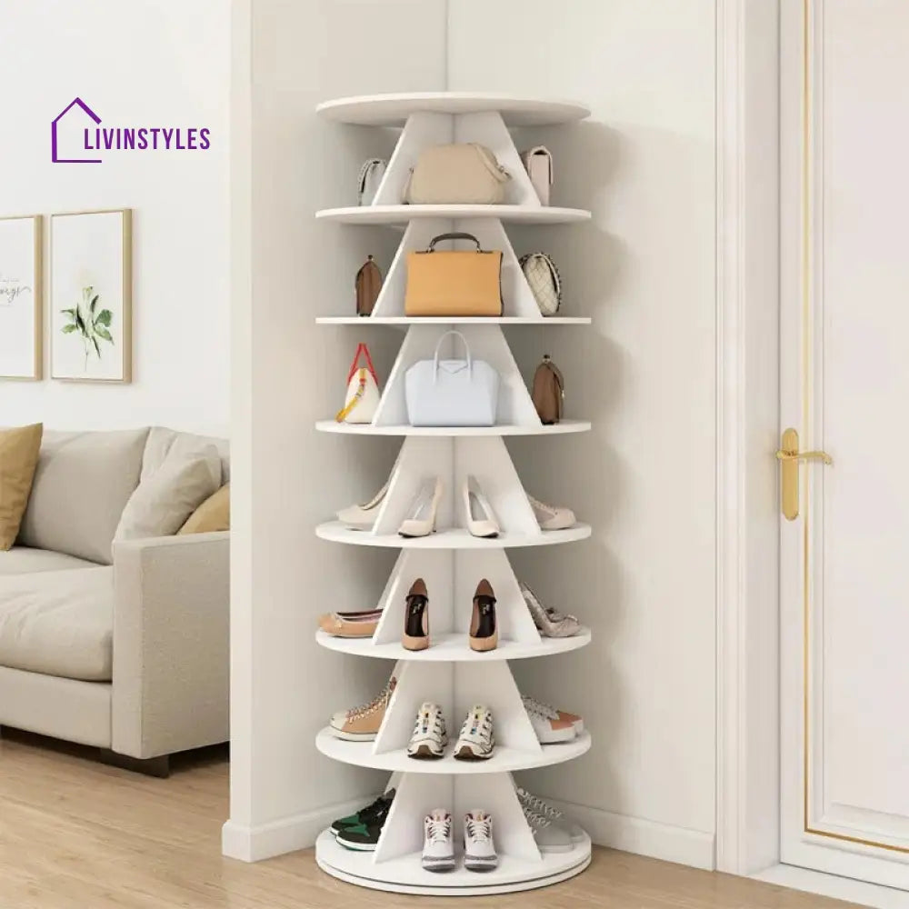 Lilia Engineered Wood Rotating Shoe Rack for Home