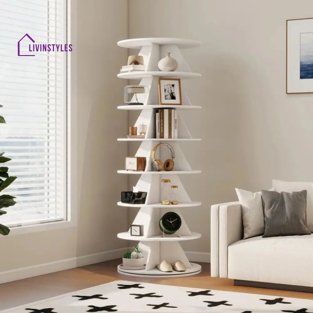 Lilia Engineered Wood Rotating Shoe Rack for Home