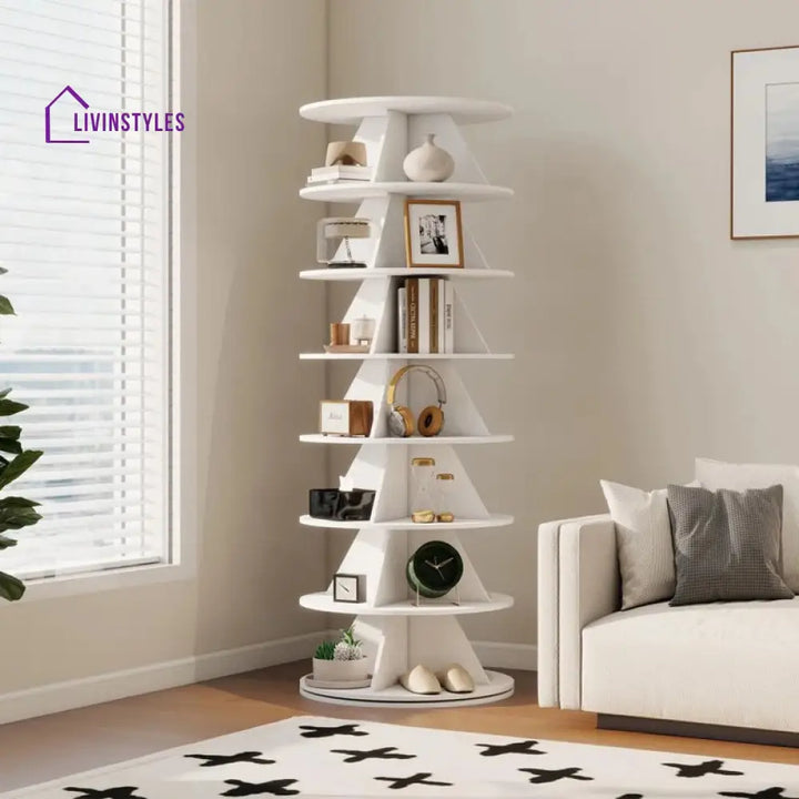 Lilia Engineered Wood Rotating Shoe Rack for Home