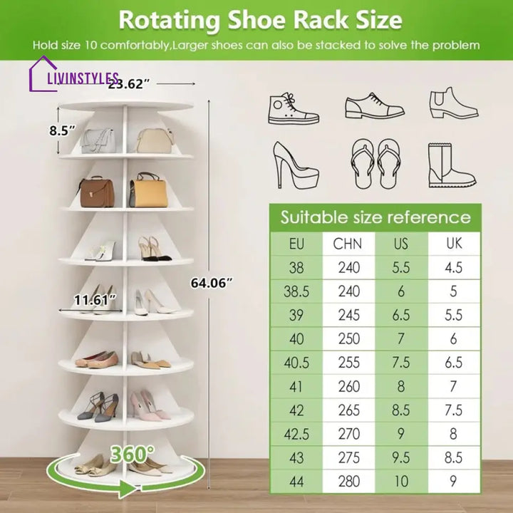 Lilia Engineered Wood Rotating Shoe Rack for Home