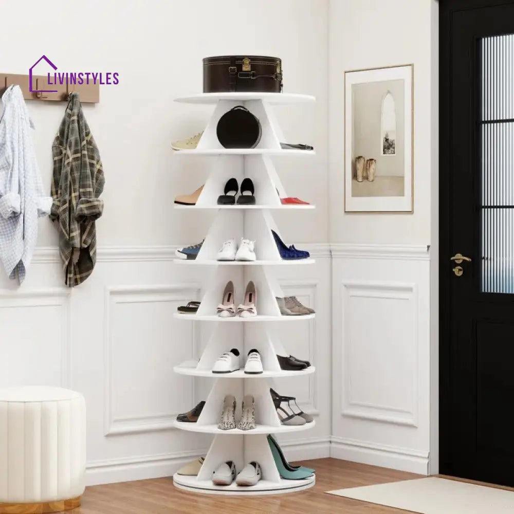 Lilia Engineered Wood Rotating Shoe Rack for Home