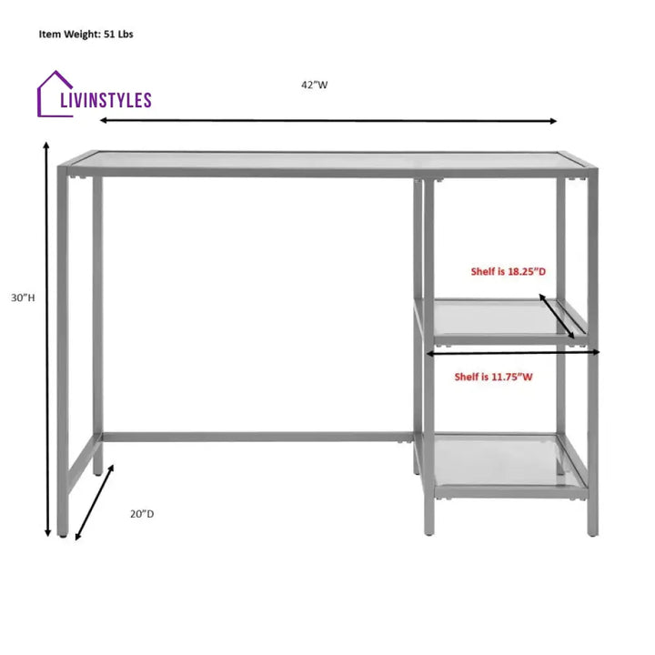 Lilia Stainless Steel Study Table for Students