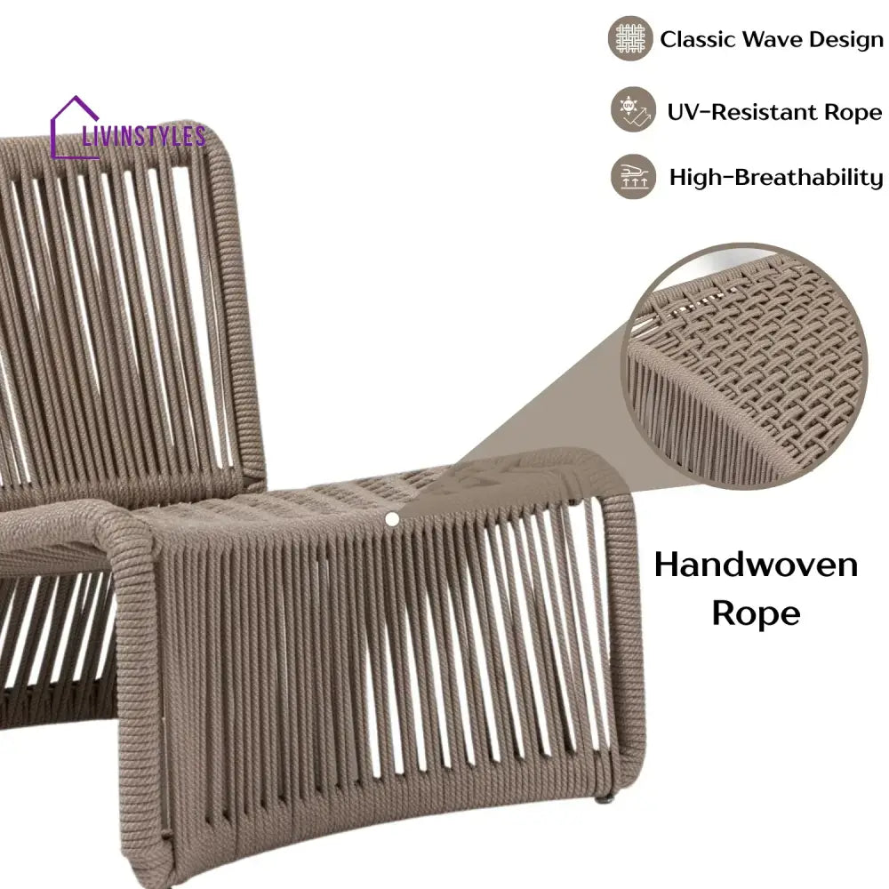 Liliana 3-Piece Outdoor Beige Rope Patio Set - Patio Set