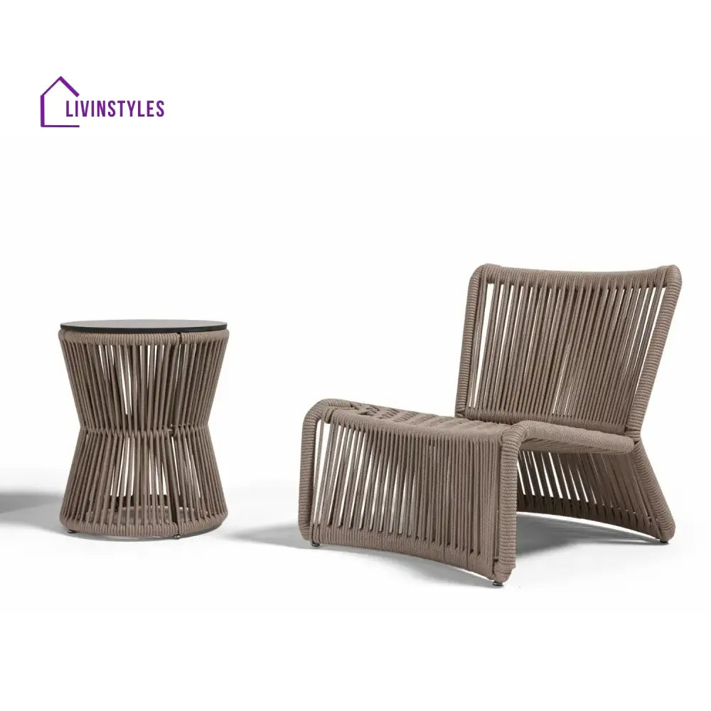 Liliana 3-Piece Outdoor Beige Rope Patio Set - Patio Set
