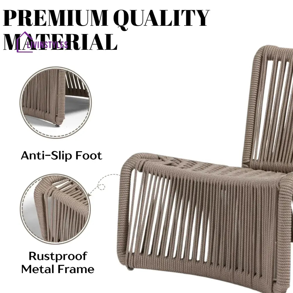 Liliana 3-Piece Outdoor Beige Rope Patio Set - Patio Set