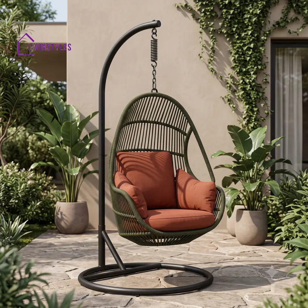 Liliana Premium MS Frame with Powder Coated Outdoor Swing Chair with Stand