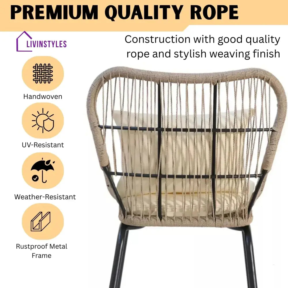 Lilou Outdoor Patio Garden 3 Piece All Weather Resistant Furniture Set - Patio Set