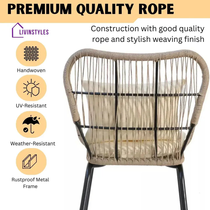 Lilou Outdoor Patio Garden 3 Piece All Weather Resistant Furniture Set - Patio Set