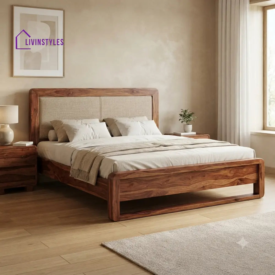 Lily Solid Sheesham Wood Bed without Storage