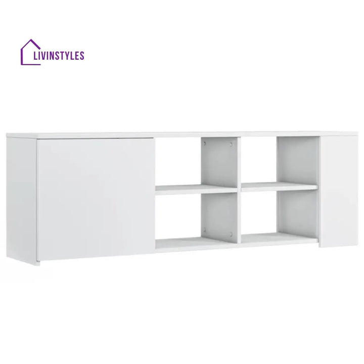 Lily White Finish Tv Unit Stand for Living Room