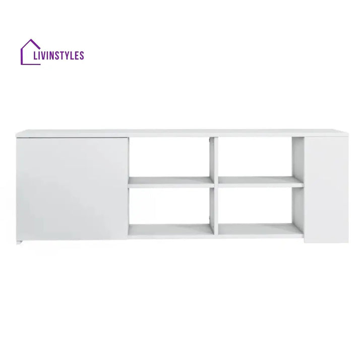 Lily White Finish Tv Unit Stand for Living Room