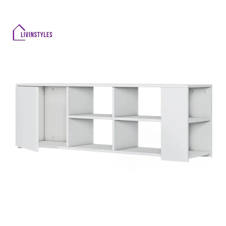 Lily White Finish Tv Unit Stand for Living Room