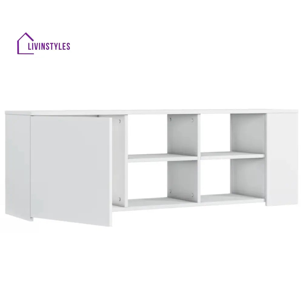 Lily White Finish Tv Unit Stand for Living Room