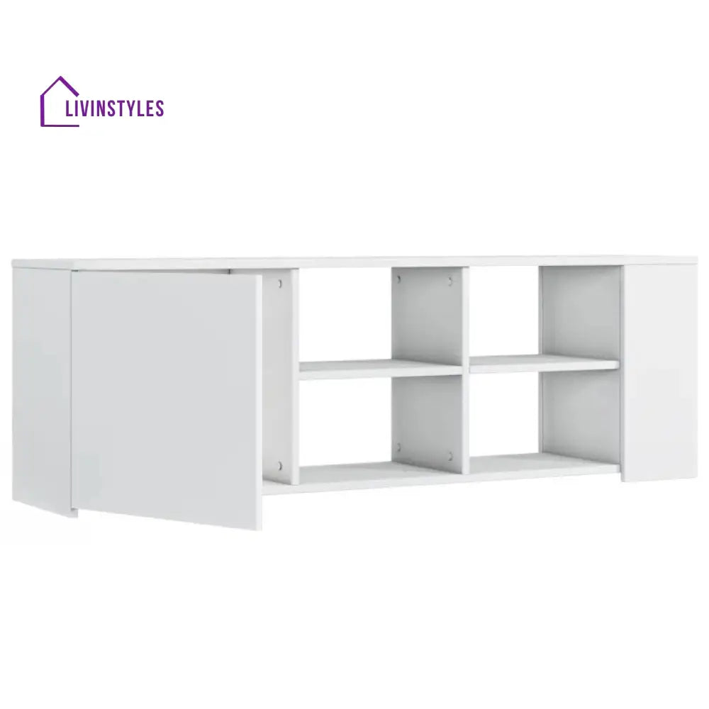 Lily White Finish Tv Unit Stand for Living Room