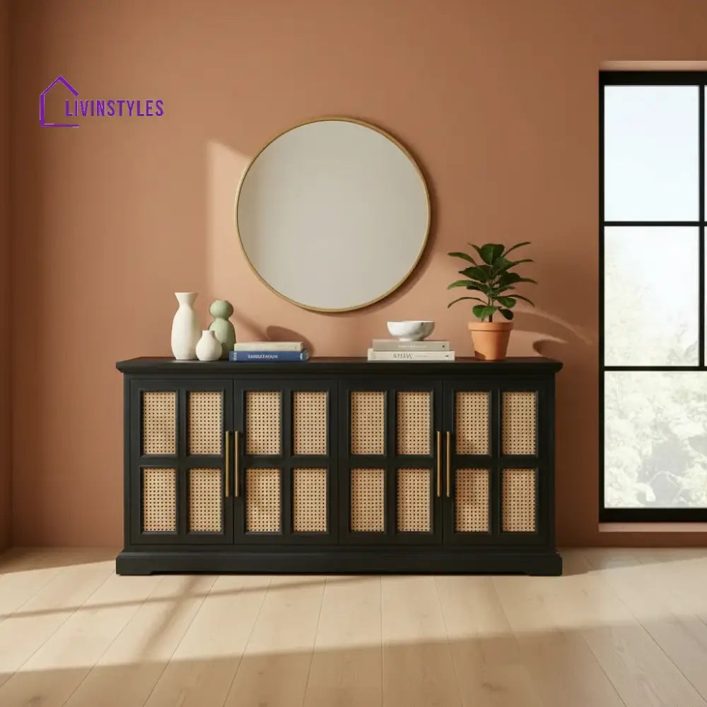 Naples Sideboard - Acacia Wood - Black - Furniture