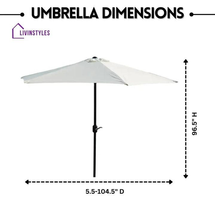 Lin White Color Outdoor Patio Umbrella with Centre Pole Patio Umbrella