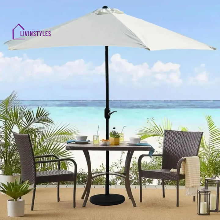 Lin White Color Outdoor Patio Umbrella with Centre Pole Patio Umbrella