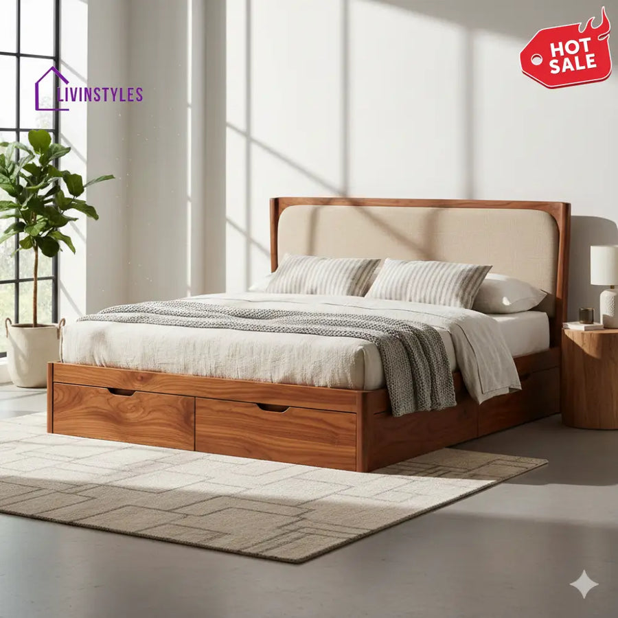 Linda Premium Sheesham Wood Bed