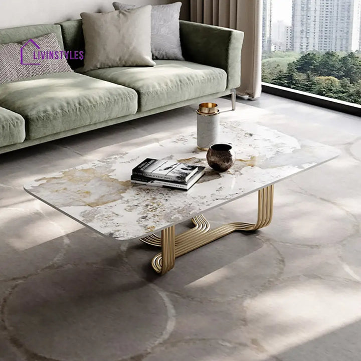 Linden Stainless Steel Pvd Coated Coffee Table For Living Room