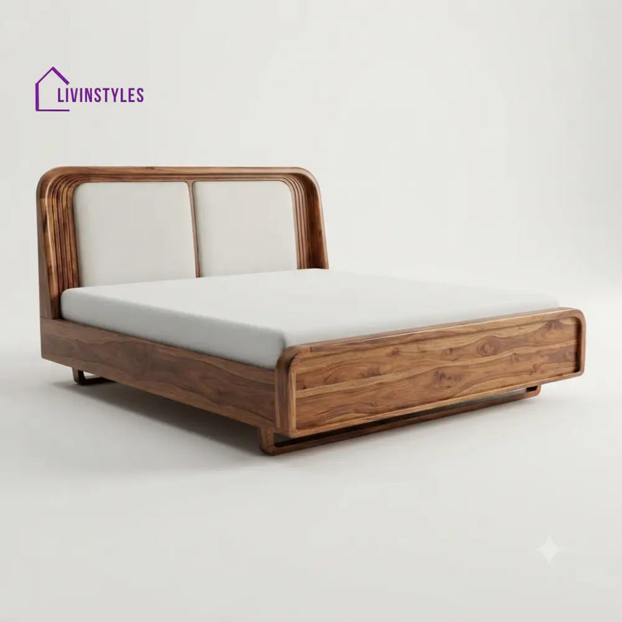 Lindiwe Wooden Double Bed | King Size Bed | Queen Size Bed - Bed Without Storage