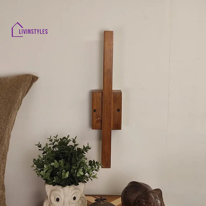 Lineo Brown Wooden Led Wall Light Lights