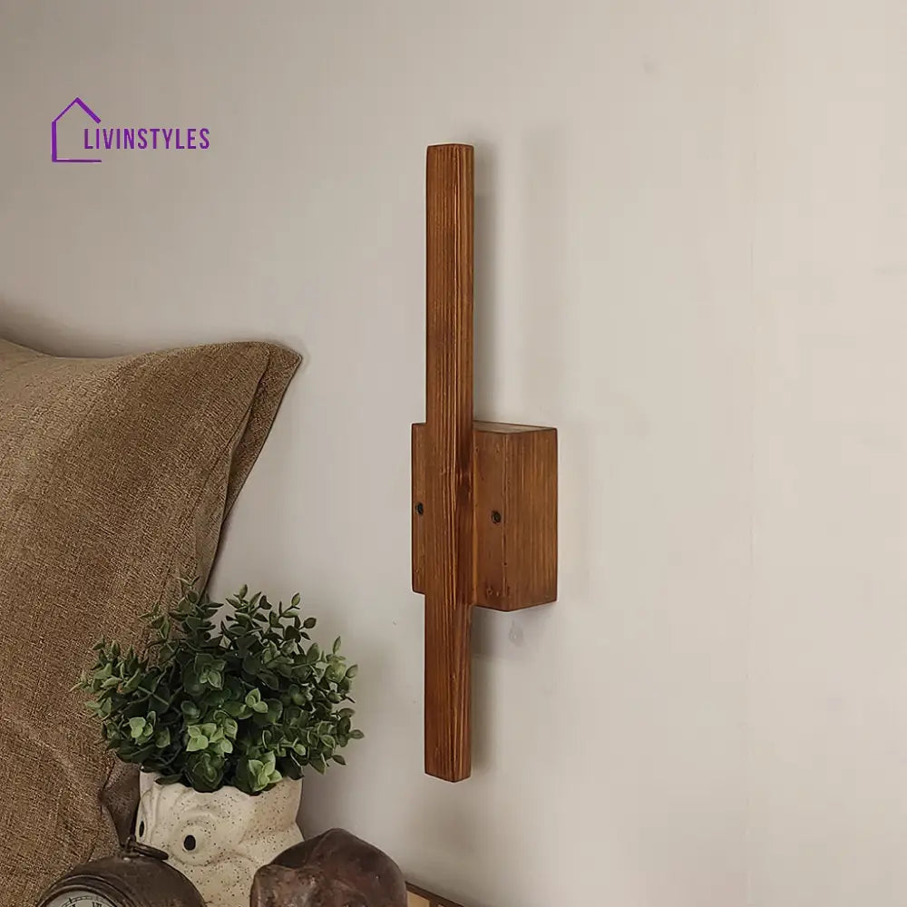 Lineo Brown Wooden Led Wall Light Lights