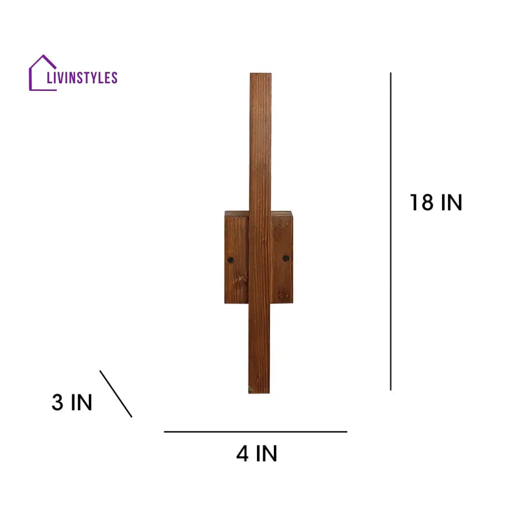 Lineo Brown Wooden Led Wall Light Lights
