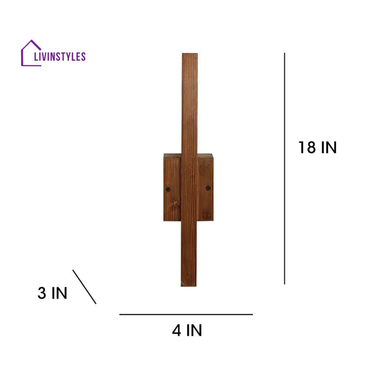 Lineo Brown Wooden Led Wall Light Lights