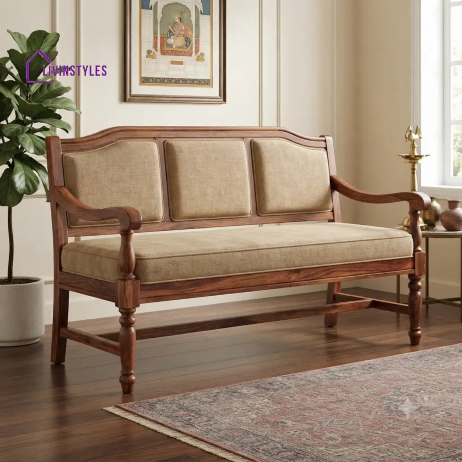 Linkin Wooden Bench for Living Room | Bedroom | Extra Seating