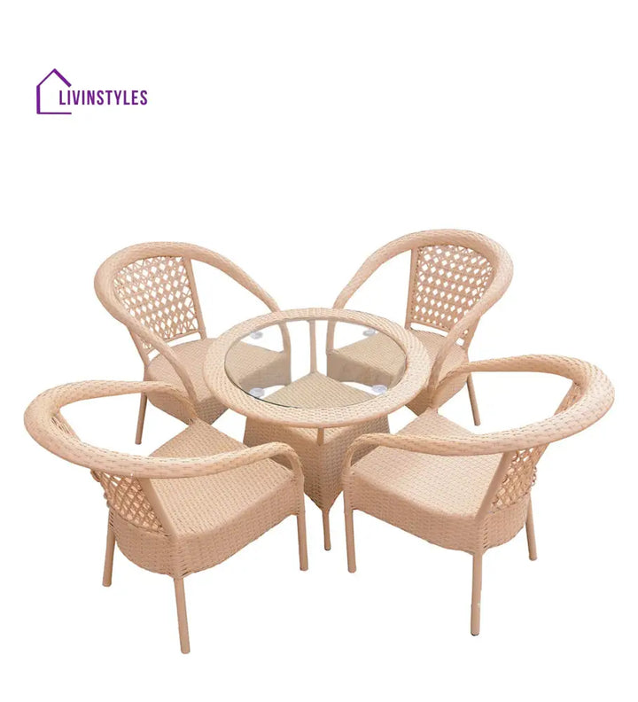 Lion Outdoor Patio Seating Set 4 Chairs and 1 Table Set - Coffee Table Sets