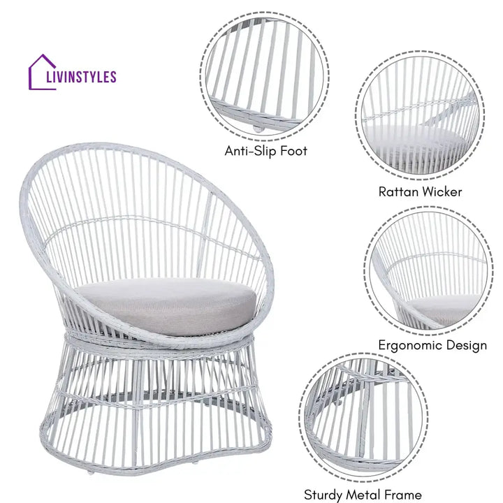 Liora Outdoor Rope Patio Set with Glass Top Table - Patio Set