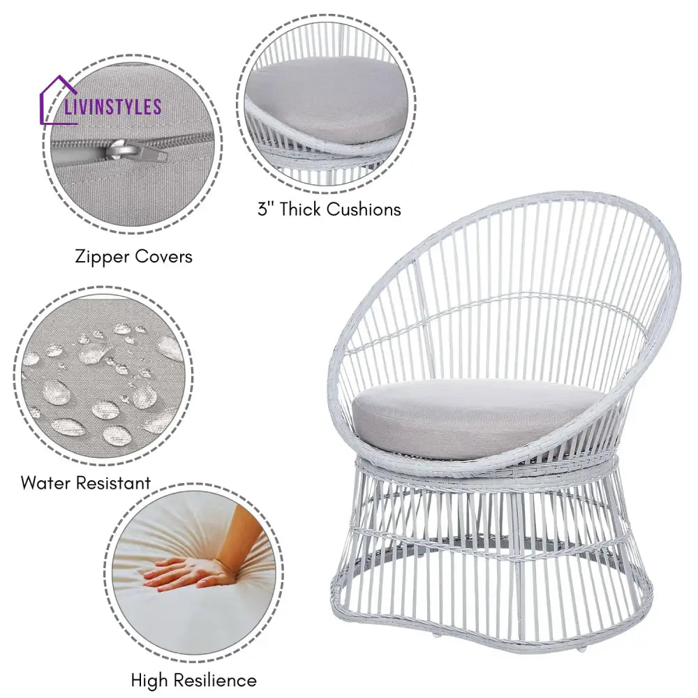 Liora Outdoor Rope Patio Set with Glass Top Table - Patio Set