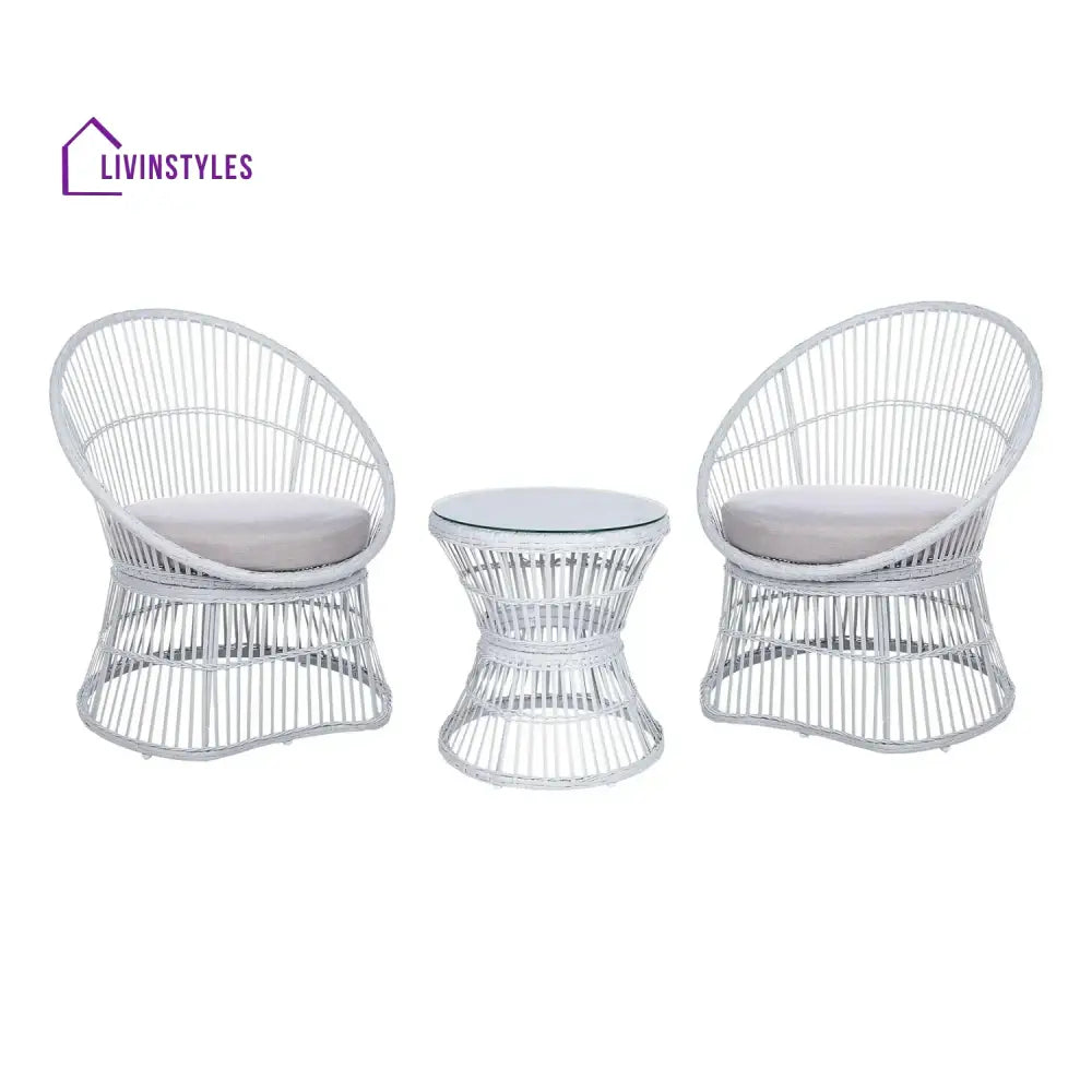 Liora Outdoor Rope Patio Set with Glass Top Table - Patio Set