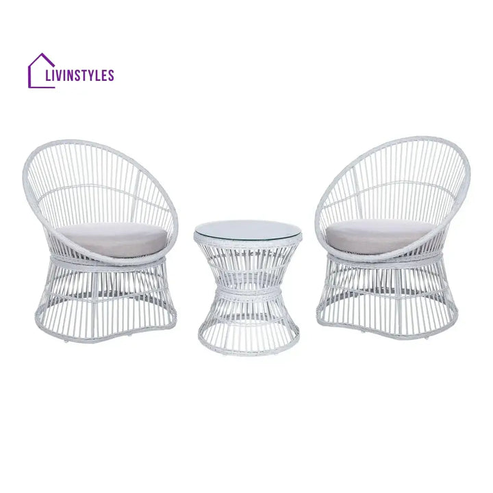 Liora Outdoor Rope Patio Set with Glass Top Table - Patio Set