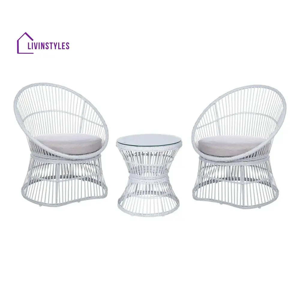 Liora Outdoor Rope Patio Set with Glass Top Table - Patio Set