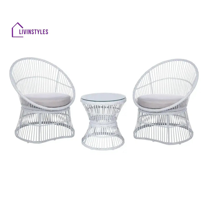 Liora Outdoor Rope Patio Set with Glass Top Table - Patio Set