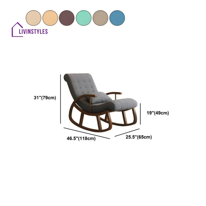 Liora Solid Wood Rocking Chair for Living Room