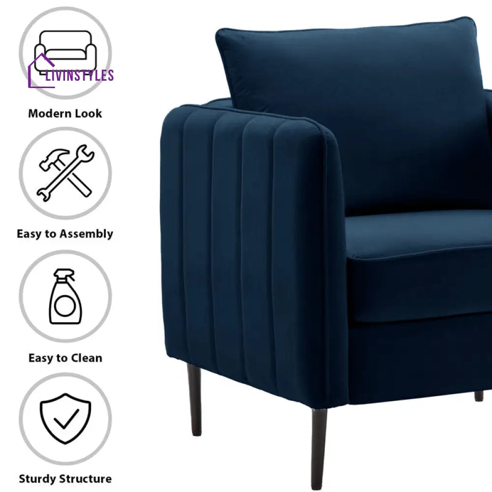 Lishika Metal and Fabric Arm Chair | Living Room Chair | Lounge Chair