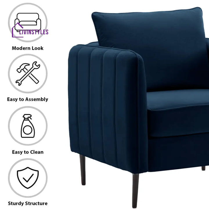Lishika Metal and Fabric Arm Chair | Living Room Chair | Lounge Chair
