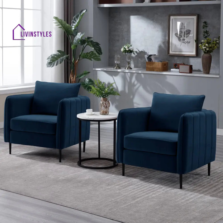 Lishika Metal and Fabric Arm Chair | Living Room Chair | Lounge Chair