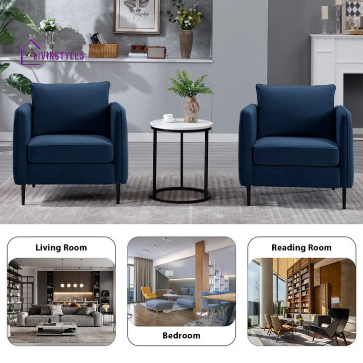 Lishika Metal and Fabric Arm Chair | Living Room Chair | Lounge Chair