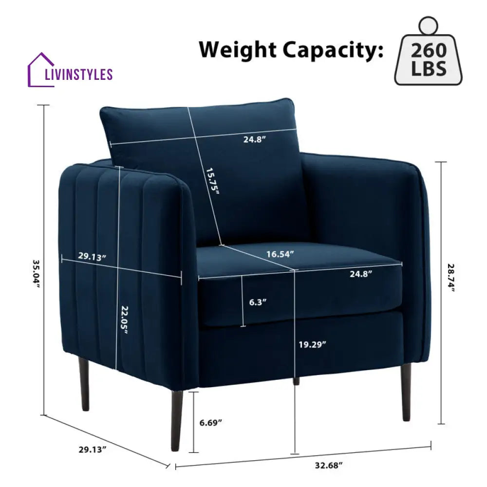 Lishika Metal and Fabric Arm Chair | Living Room Chair | Lounge Chair