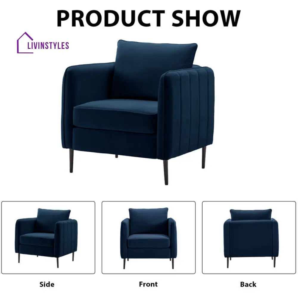Lishika Metal and Fabric Arm Chair | Living Room Chair | Lounge Chair