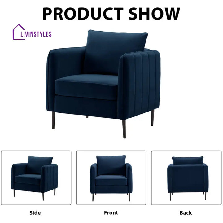Lishika Metal and Fabric Arm Chair | Living Room Chair | Lounge Chair