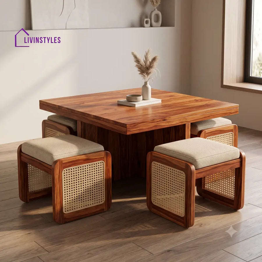 Lison Wooden Coffee Table for Living Room | Tea Table | Teapoy | Center table