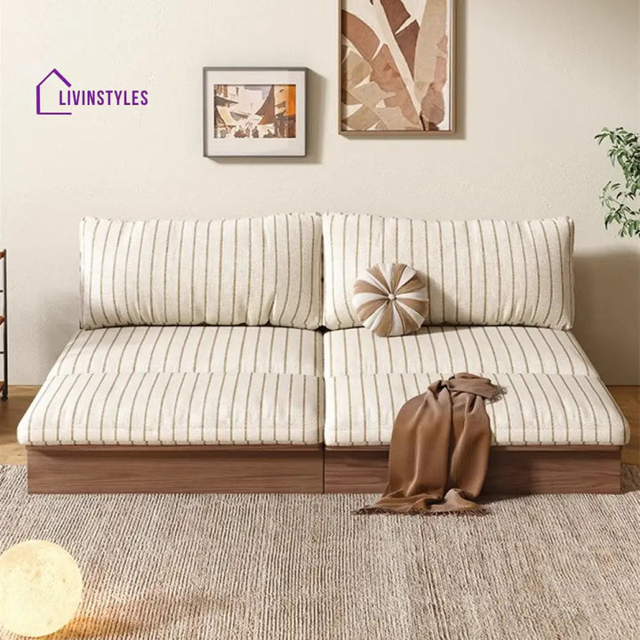 Japandi YUNJIAN Pull Out Solid Wood Frame Sofa Bed sofa bed