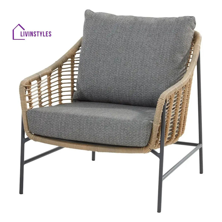 Livia Outdoor Garden Balcony Sofa Set 2 Seater 2 Single seater and 1 Center Table Set (Tan) - Sofa Sets