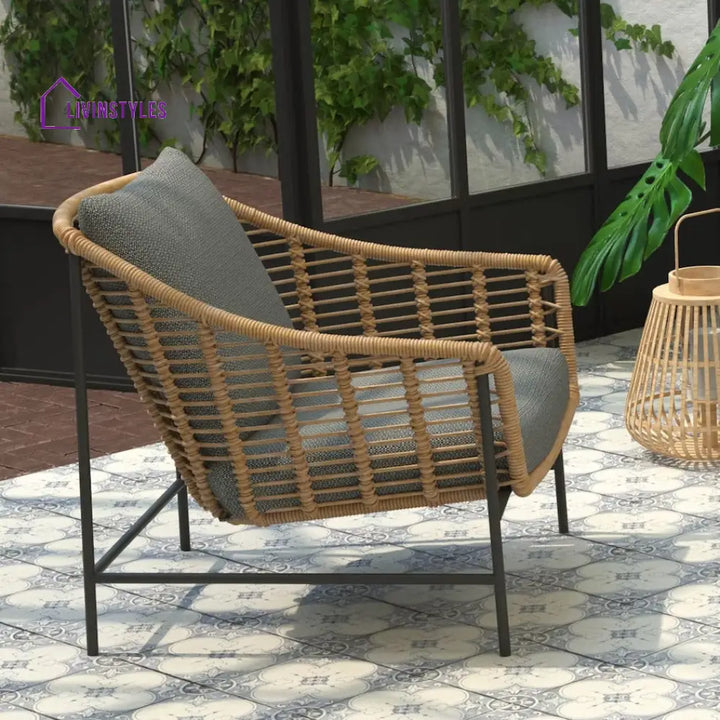 Livia Outdoor Garden Balcony Sofa Set 2 Seater 2 Single seater and 1 Center Table Set (Tan) - Sofa Sets